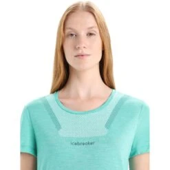 Icebreaker Sphere II Hitt Short Sleeve Tee Women - Fresh Hthr -Icebreaker icebreaker womens sphere ii hitt short sleeve tee fresh hthr 6 1384522