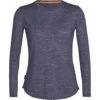 Icebreaker Sphere II Long Sleeve Tee Women - Midnight Navy HTHR -Icebreaker icebreaker womens sphere ii long sleeve tee metro heather 1 1148091 1552655