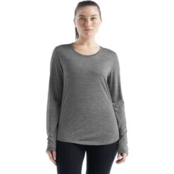 Icebreaker Sphere II Long Sleeve Tee Women - Metro Heather