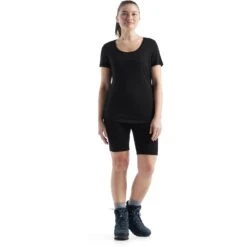 Icebreaker Sphere II Short Sleeve Scoop Tee Women - Black -Icebreaker icebreaker womens sphere ii short sleeve scoop tee black 5 1148120