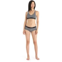 Icebreaker Sprite Racerback Bra Women - Gritstone Heather/Black -Icebreaker icebreaker womens sprite racerback bra gritstone heather black 3 1458484