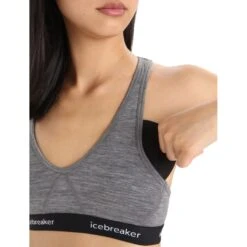 Icebreaker Sprite Racerback Bra Women - Gritstone Heather/Black -Icebreaker icebreaker womens sprite racerback bra gritstone heather black 4 1458485