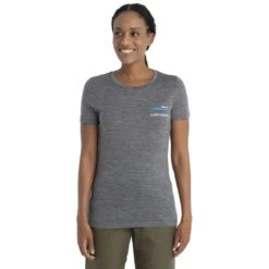 Icebreaker Tech Lite II Aotearoa Short Sleeve Tee Women - Gritstone HTHR