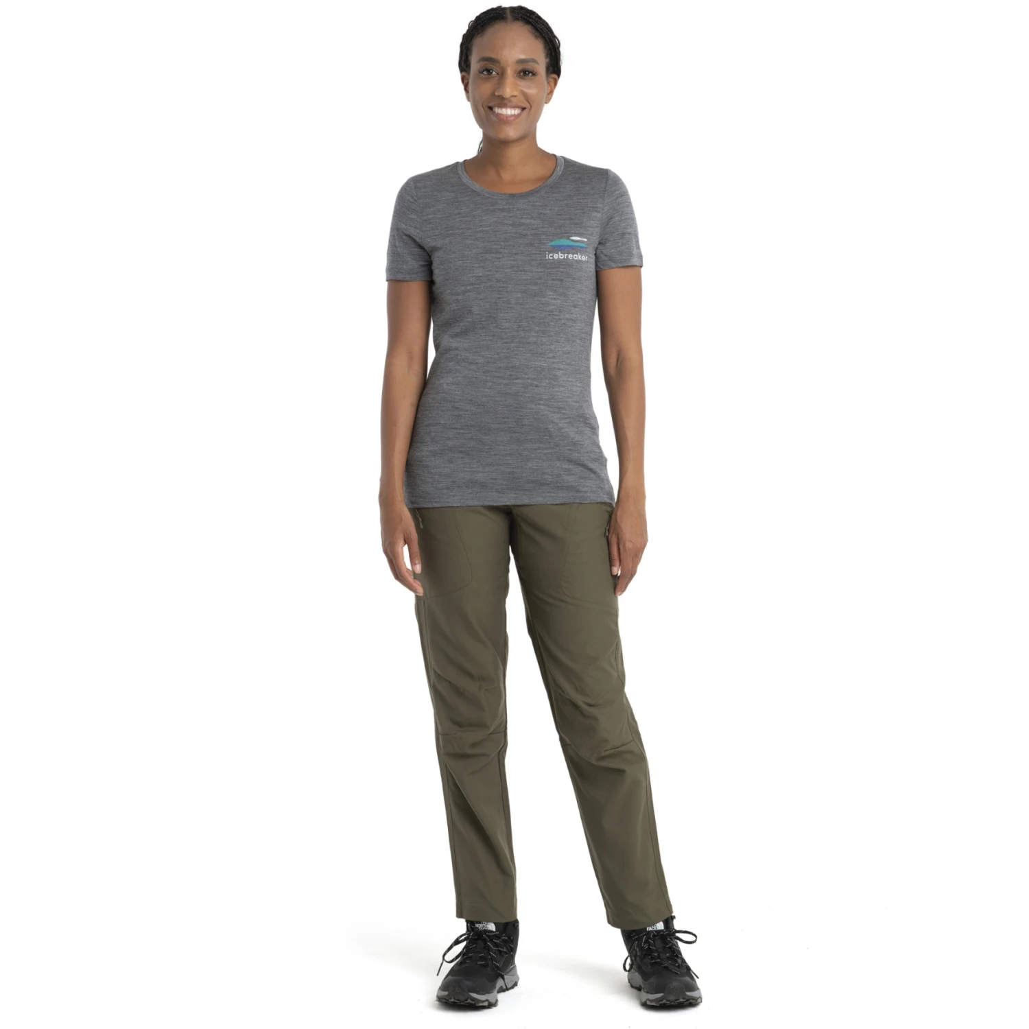 Icebreaker Tech Lite II Aotearoa Short Sleeve Tee Women - Gritstone HTHR 5 Icebreaker Tech Lite II Aotearoa Short Sleeve Tee Women - Gritstone HTHR - Image 3