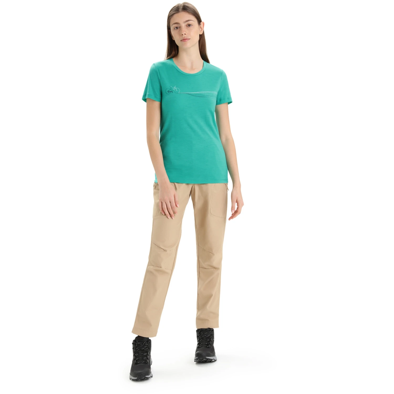 Icebreaker Tech Lite II Cadence Paths Short Sleeve Tee Women - Fresh 7 Icebreaker Tech Lite II Cadence Paths Short Sleeve Tee Women - Fresh - Image 5