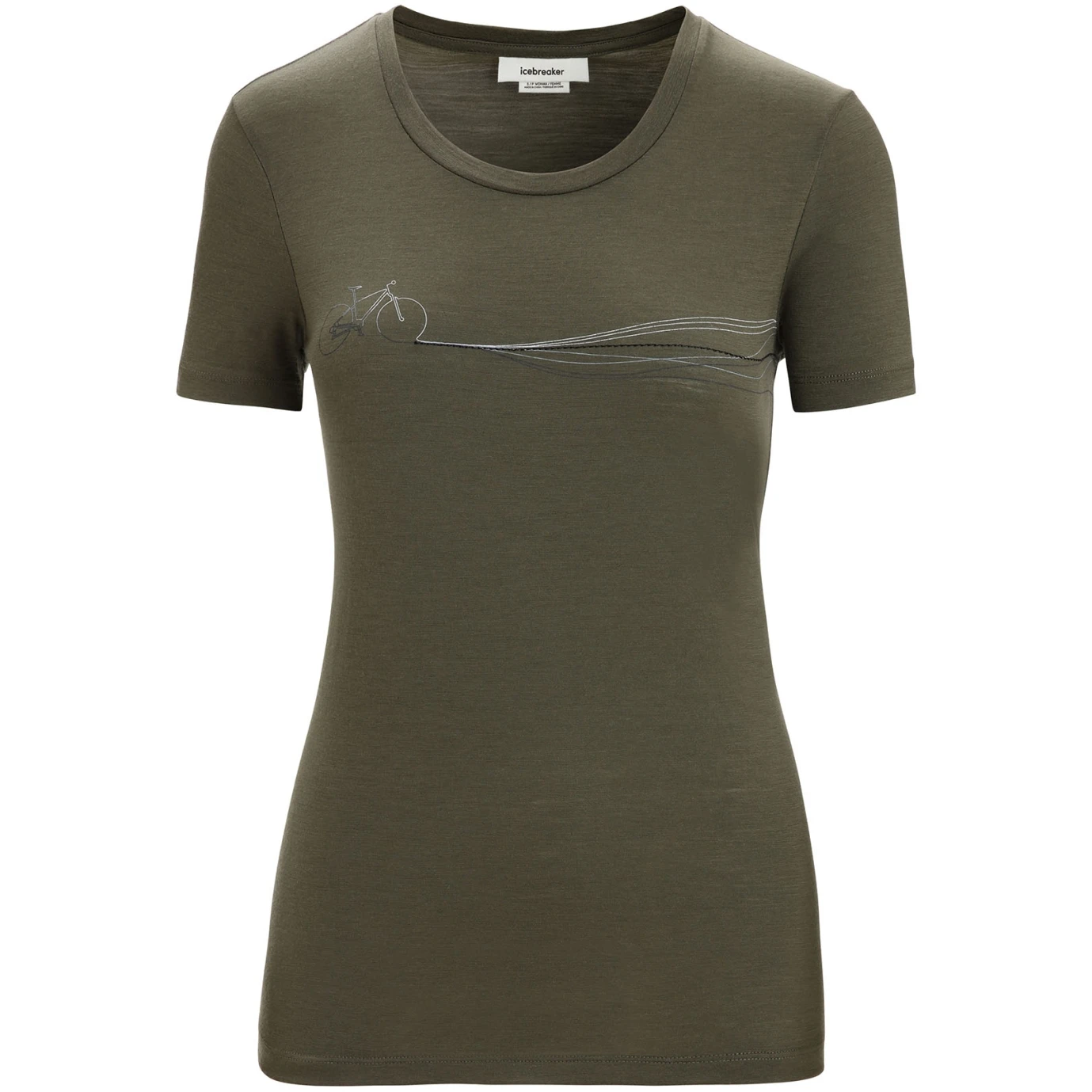 Icebreaker Tech Lite II Cadence Paths Short Sleeve Tee Women - Loden 5 Icebreaker Tech Lite II Cadence Paths Short Sleeve Tee Women - Loden - Image 3