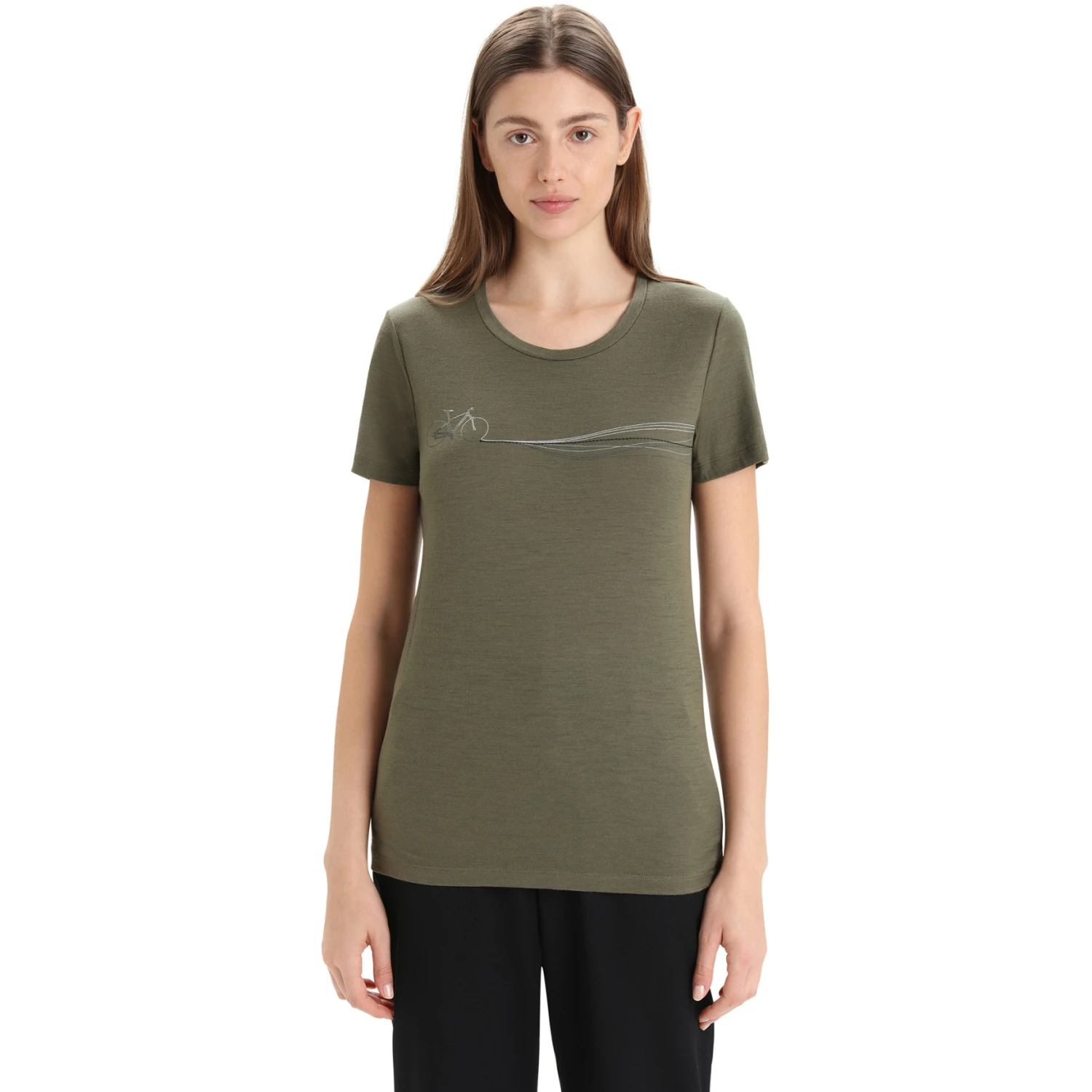 Icebreaker Tech Lite II Cadence Paths Short Sleeve Tee Women - Loden 3 Icebreaker Tech Lite II Cadence Paths Short Sleeve Tee Women - Loden