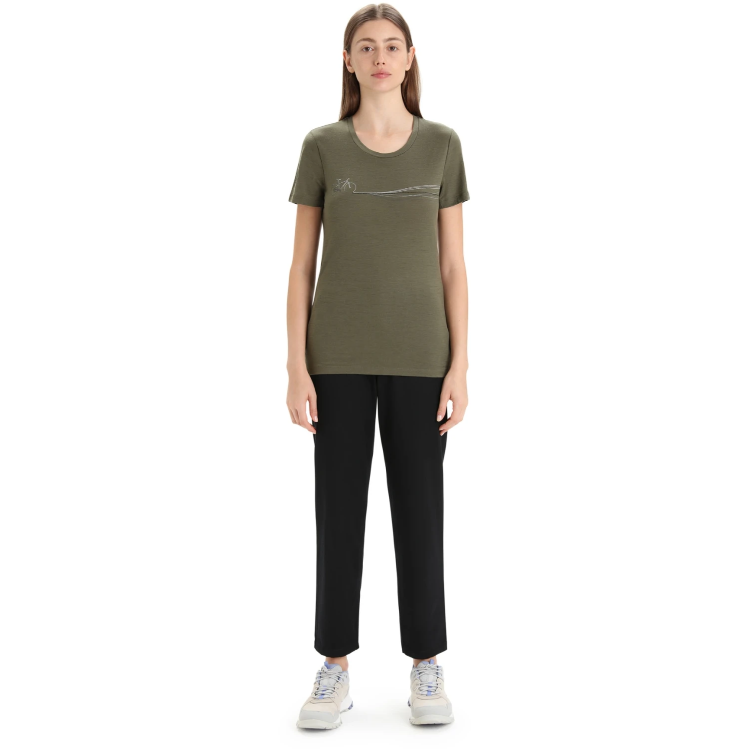 Icebreaker Tech Lite II Cadence Paths Short Sleeve Tee Women - Loden 7 Icebreaker Tech Lite II Cadence Paths Short Sleeve Tee Women - Loden - Image 5