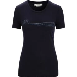 Icebreaker Tech Lite II Cadence Paths Short Sleeve Tee Women - Midnight Navy -Icebreaker icebreaker womens tech lite ii cadence paths short sleeve tee midnight navy 1 1384621