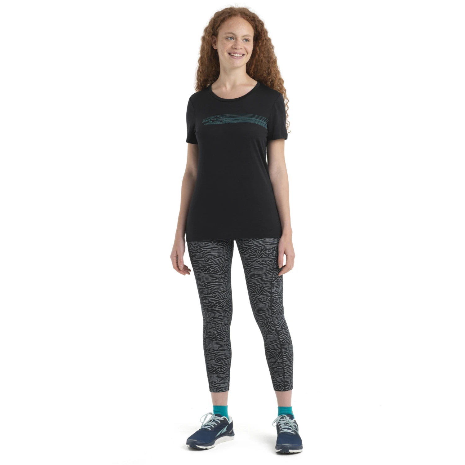 Icebreaker Tech Lite II Camping Lines Short Sleeve Tee Women - Black 5 Icebreaker Tech Lite II Camping Lines Short Sleeve Tee Women - Black - Image 3