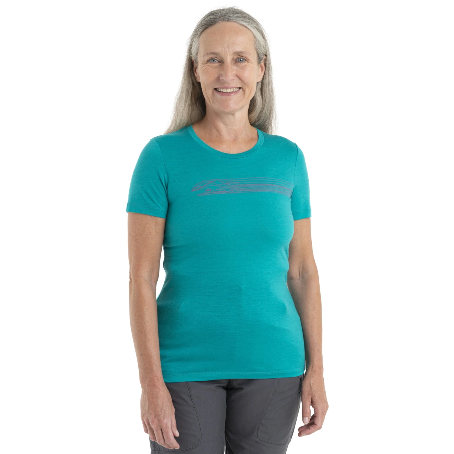 Icebreaker Tech Lite II Camping Lines Short Sleeve Tee Women - Flux Green 3 Icebreaker Tech Lite II Camping Lines Short Sleeve Tee Women - Flux Green