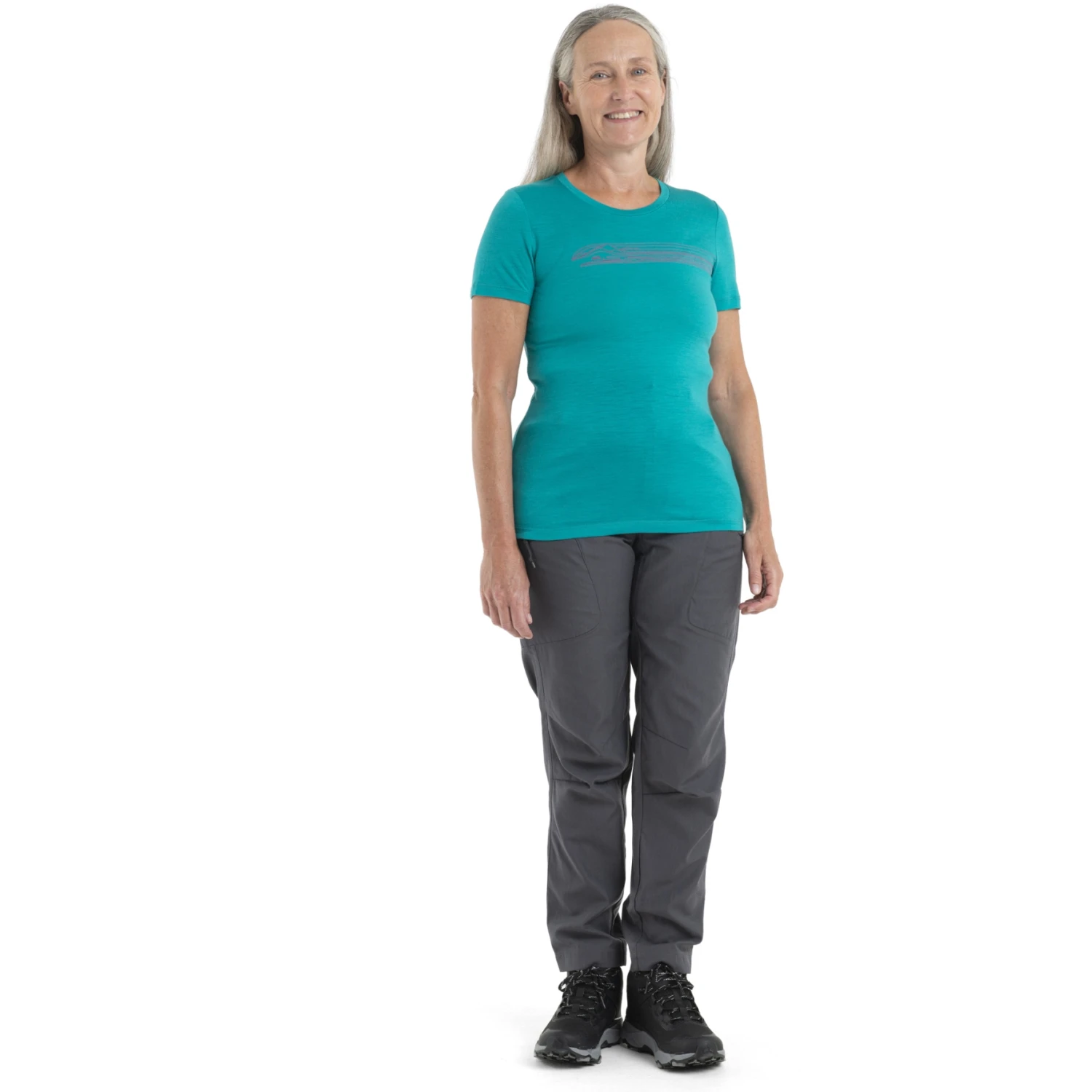 Icebreaker Tech Lite II Camping Lines Short Sleeve Tee Women - Flux Green 5 Icebreaker Tech Lite II Camping Lines Short Sleeve Tee Women - Flux Green - Image 3