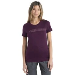 Icebreaker Tech Lite II Camping Lines Short Sleeve Tee Women - Nightshade