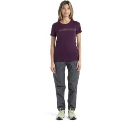 Icebreaker Tech Lite II Camping Lines Short Sleeve Tee Women - Nightshade 9 Icebreaker Tech Lite II Camping Lines Short Sleeve Tee Women - Nightshade -Icebreaker icebreaker womens tech lite ii camping lines short sleeve tee nightshade model 3 1499073