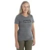 Icebreaker Tech Lite II Glacial Flow Logo Short Sleeve Tee Women - Gritstone HTHR -Icebreaker icebreaker womens tech lite ii glacial flow logo short sleeve tee gritstone hthr model 1 1499134