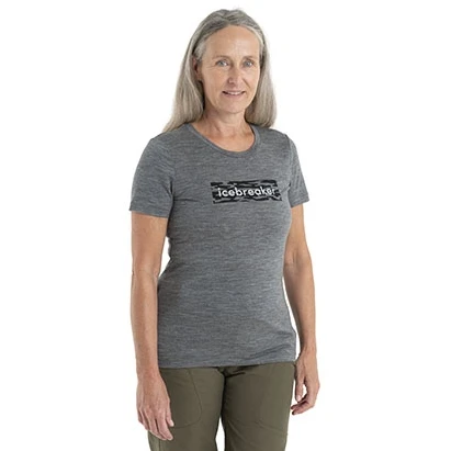 Icebreaker Tech Lite II Glacial Flow Logo Short Sleeve Tee Women - Gritstone HTHR 3 Icebreaker Tech Lite II Glacial Flow Logo Short Sleeve Tee Women - Gritstone HTHR