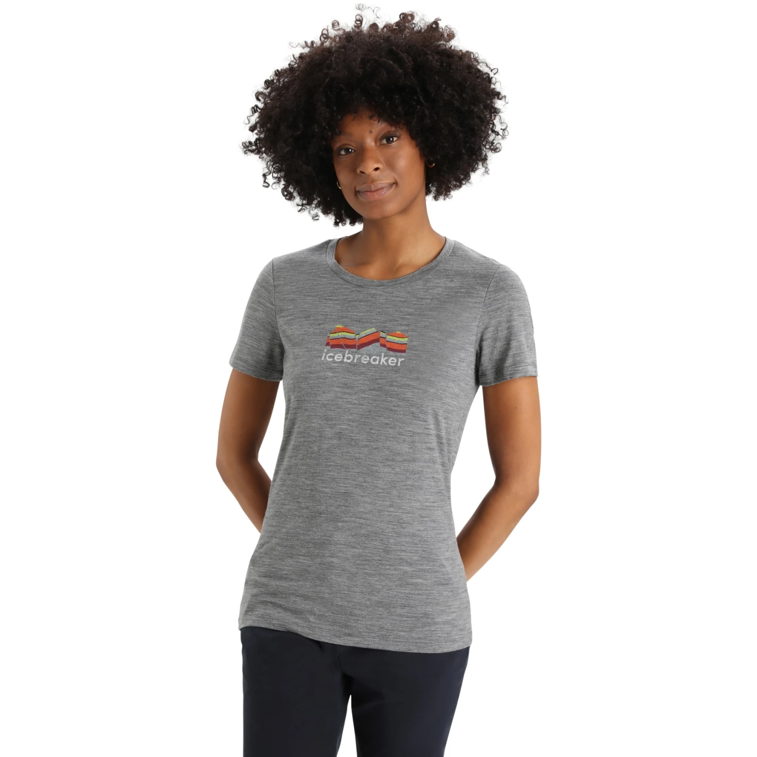 Icebreaker Tech Lite II Mountain Geology Short Sleeve Tee Women - Gritstone Hthr 3 Icebreaker Tech Lite II Mountain Geology Short Sleeve Tee Women - Gritstone Hthr
