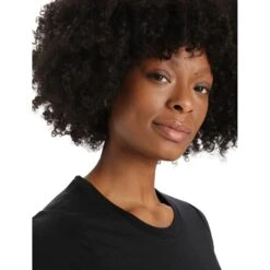 Icebreaker Tech Lite II Natural Alps Short Sleeve Tee Women - Black -Icebreaker icebreaker womens tech lite ii natural alps short sleeve tee black 5 1271212