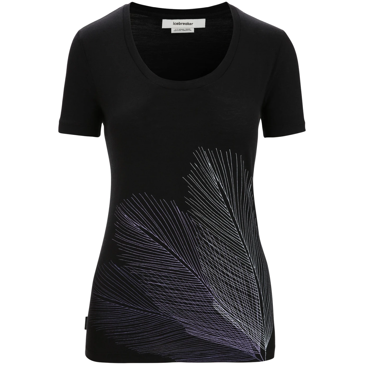 Icebreaker Tech Lite II Plume Short Sleeve Scoop Tee Women - Black 5 Icebreaker Tech Lite II Plume Short Sleeve Scoop Tee Women - Black - Image 3