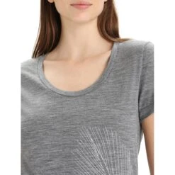 Icebreaker Tech Lite II Plume Short Sleeve Scoop Tee Women - Gritstone Hthr -Icebreaker icebreaker womens tech lite ii plume short sleeve scoop tee gritstone hthr 6 1384573