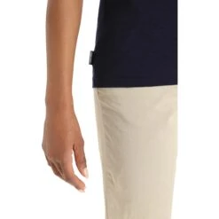 Icebreaker Tech Lite II Ski Stripes Short Sleeve Tee Women - Midnight Navy -Icebreaker icebreaker womens tech lite ii ski stripes short sleeve tee midnight navy 6 1271256