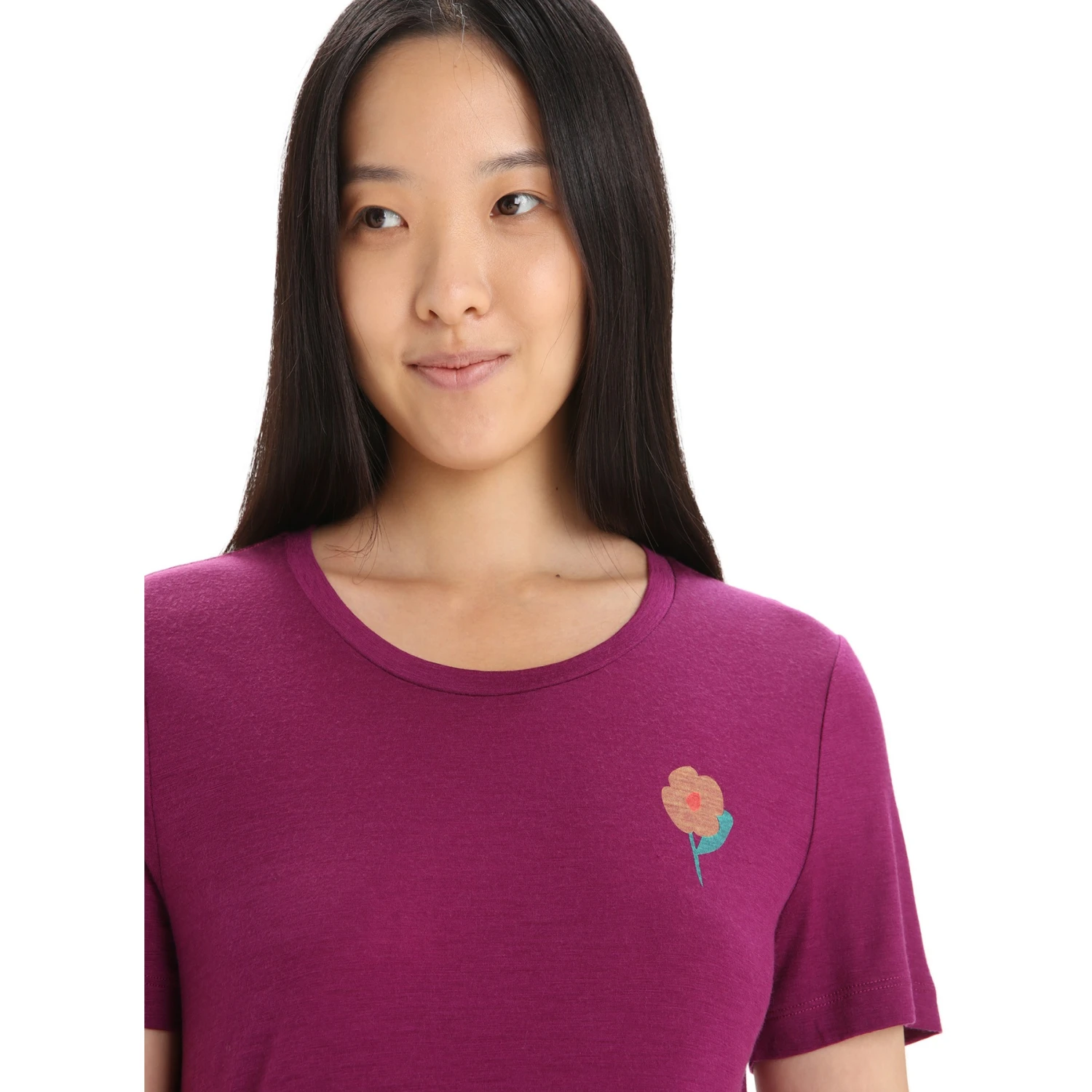 Icebreaker Tech Lite II Springtime Flowers Short Sleeve Tee Women - Go Berry 8 Icebreaker Tech Lite II Springtime Flowers Short Sleeve Tee Women - Go Berry - Image 6