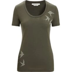 Icebreaker Tech Lite II Swarming Shapes Scoop T-Shirt Women - Loden -Icebreaker icebreaker womens tech lite ii swarming shapes scoop t shirt loden 1 1382314
