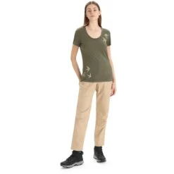 Icebreaker Tech Lite II Swarming Shapes Scoop T-Shirt Women - Loden -Icebreaker icebreaker womens tech lite ii swarming shapes scoop t shirt loden 5 1382318
