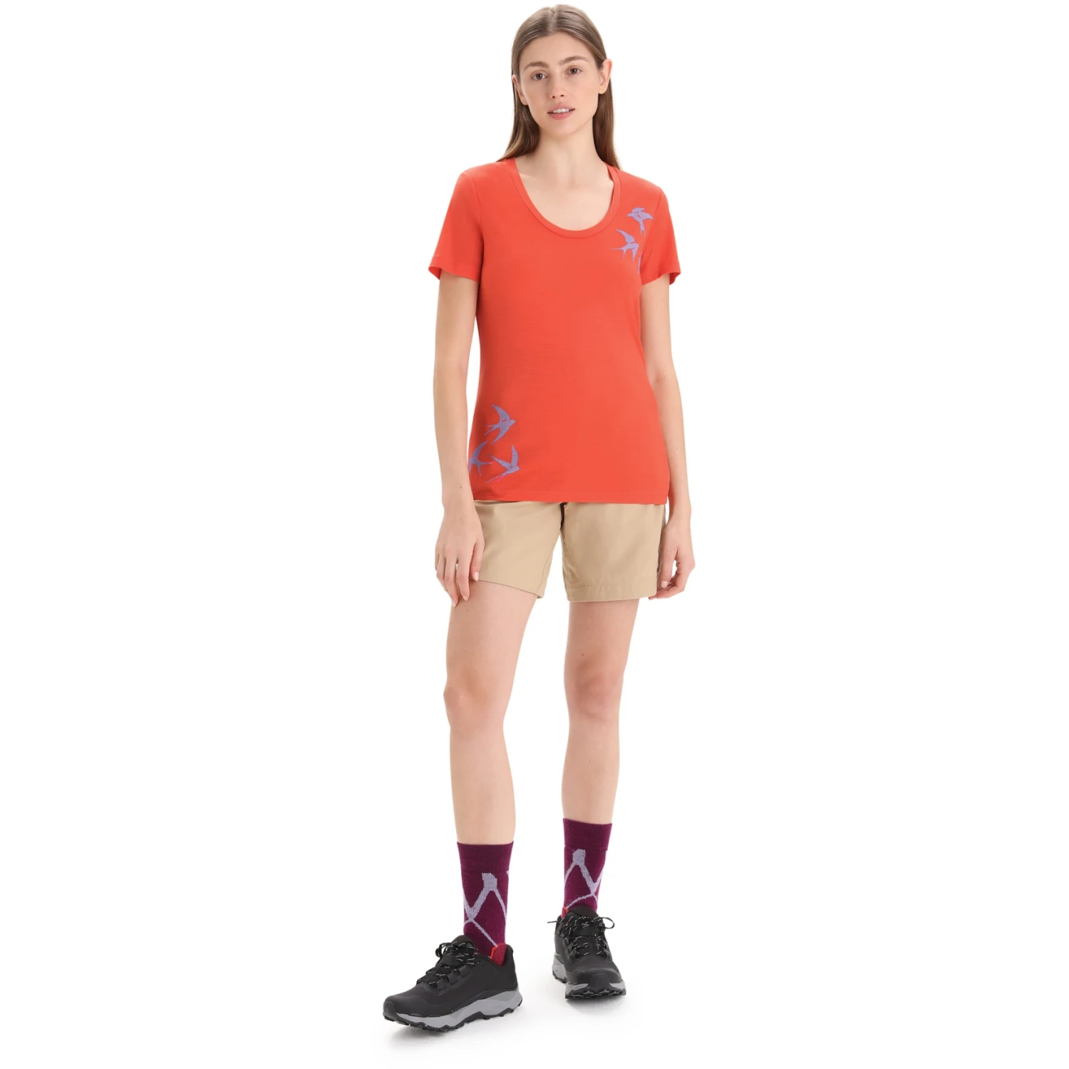 Icebreaker Tech Lite II Swarming Shapes Scoop T-Shirt Women - Vibrant Earth 7 Icebreaker Tech Lite II Swarming Shapes Scoop T-Shirt Women - Vibrant Earth - Image 5