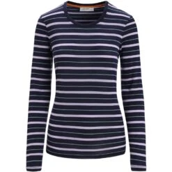 Icebreaker Wave Long Sleeve Tee Women - Midnight Navy/Purple Gaze/Stripe 11 Icebreaker Wave Long Sleeve Tee Women - Midnight Navy/Purple Gaze/Stripe -Icebreaker icebreaker womens wave long sleeve tee midnight navy purple gaze stripe 1 1384770