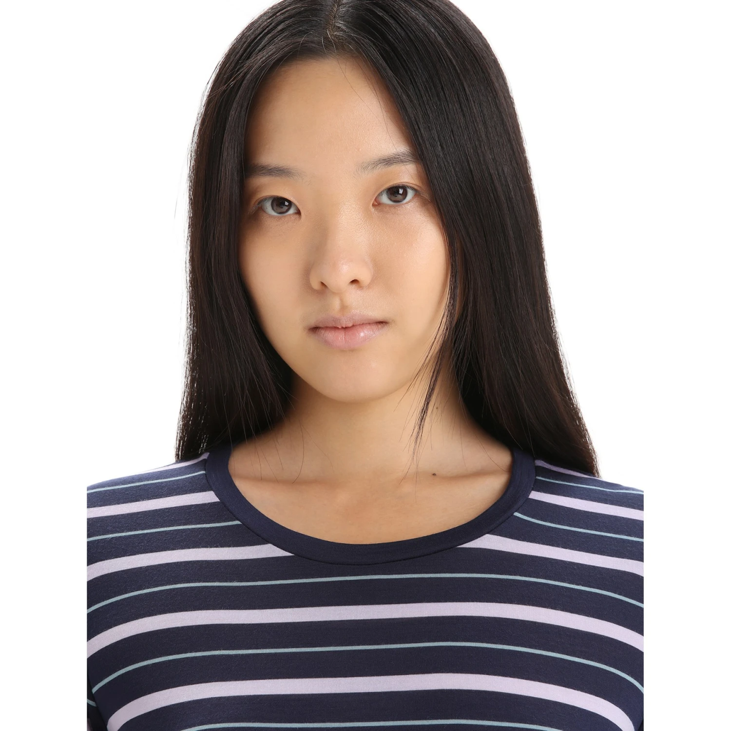 Icebreaker Wave Long Sleeve Tee Women - Midnight Navy/Purple Gaze/Stripe 8 Icebreaker Wave Long Sleeve Tee Women - Midnight Navy/Purple Gaze/Stripe - Image 6