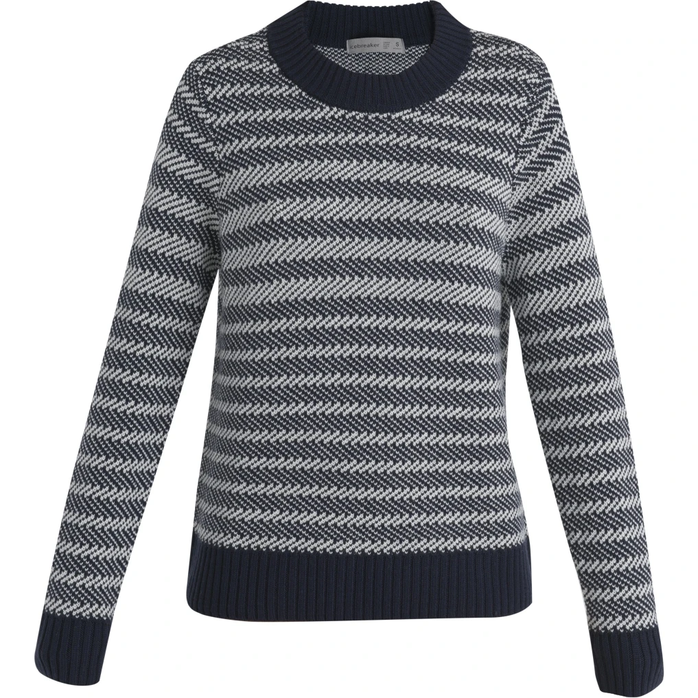 Icebreaker Waypoint Crewe Sweater Women - Midnight Navy/Snow/Stripe 5 Icebreaker Waypoint Crewe Sweater Women - Midnight Navy/Snow/Stripe - Image 3