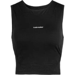 Icebreaker ZoneKnit™ Cropped Bra-Tank Women - Black -Icebreaker icebreaker womens zoneknit cropped bra tank black 1 1149108