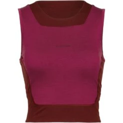 Icebreaker ZoneKnit™ Cropped Bra-Tank Women - Cherry/Espresso -Icebreaker icebreaker womens zoneknit cropped bra tank cherry espresso 1 1271293