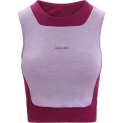 Icebreaker ZoneKnit™ Cropped Bra-Tank Women - Purple Gaze/Go Berry -Icebreaker icebreaker womens zoneknit cropped bra tank purple gaze go berry 1 1382358