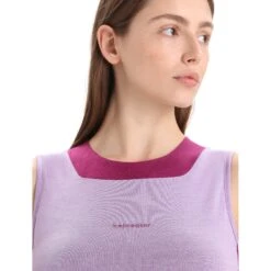 Icebreaker ZoneKnit™ Cropped Bra-Tank Women - Purple Gaze/Go Berry -Icebreaker icebreaker womens zoneknit cropped bra tank purple gaze go berry 7 1382364