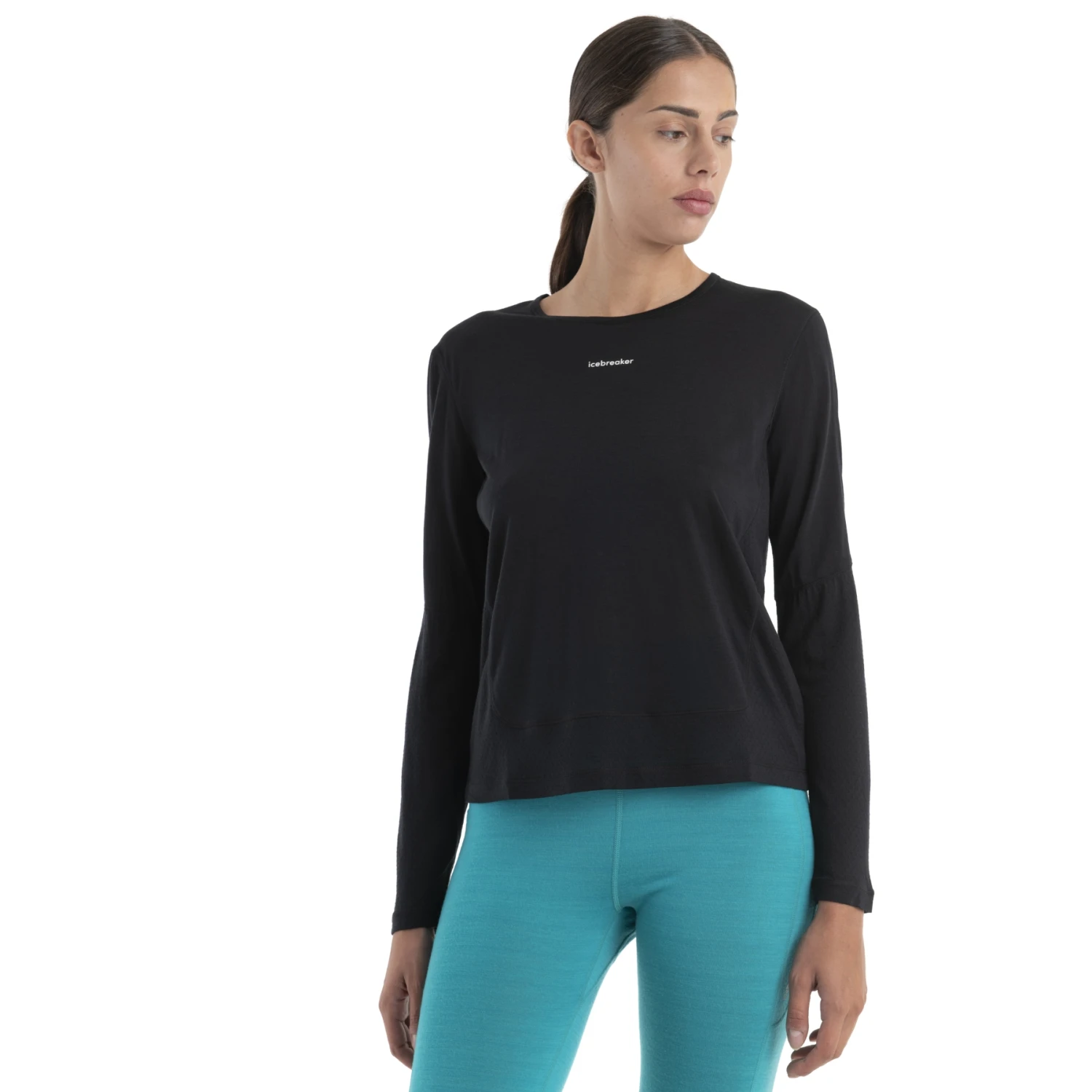 Icebreaker ZoneKnit™ Energy Wind Long Sleeve T-Shirt Women - Black 2 Icebreaker ZoneKnit™ Energy Wind Long Sleeve T-Shirt Women - Black