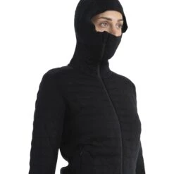 Icebreaker ZoneKnit™ Explore Long Sleeve Zip Hoodie Women - Black -Icebreaker icebreaker womens zoneknit explore long sleeve zip hoodie black 6 1555292