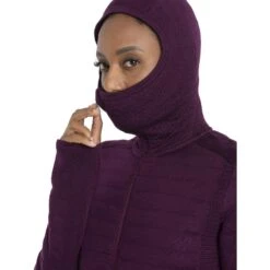 Icebreaker ZoneKnit™ Explore Long Sleeve Zip Hoodie Women - Nightshade -Icebreaker icebreaker womens zoneknit explore long sleeve zip hoodie nightshade 6 1535672