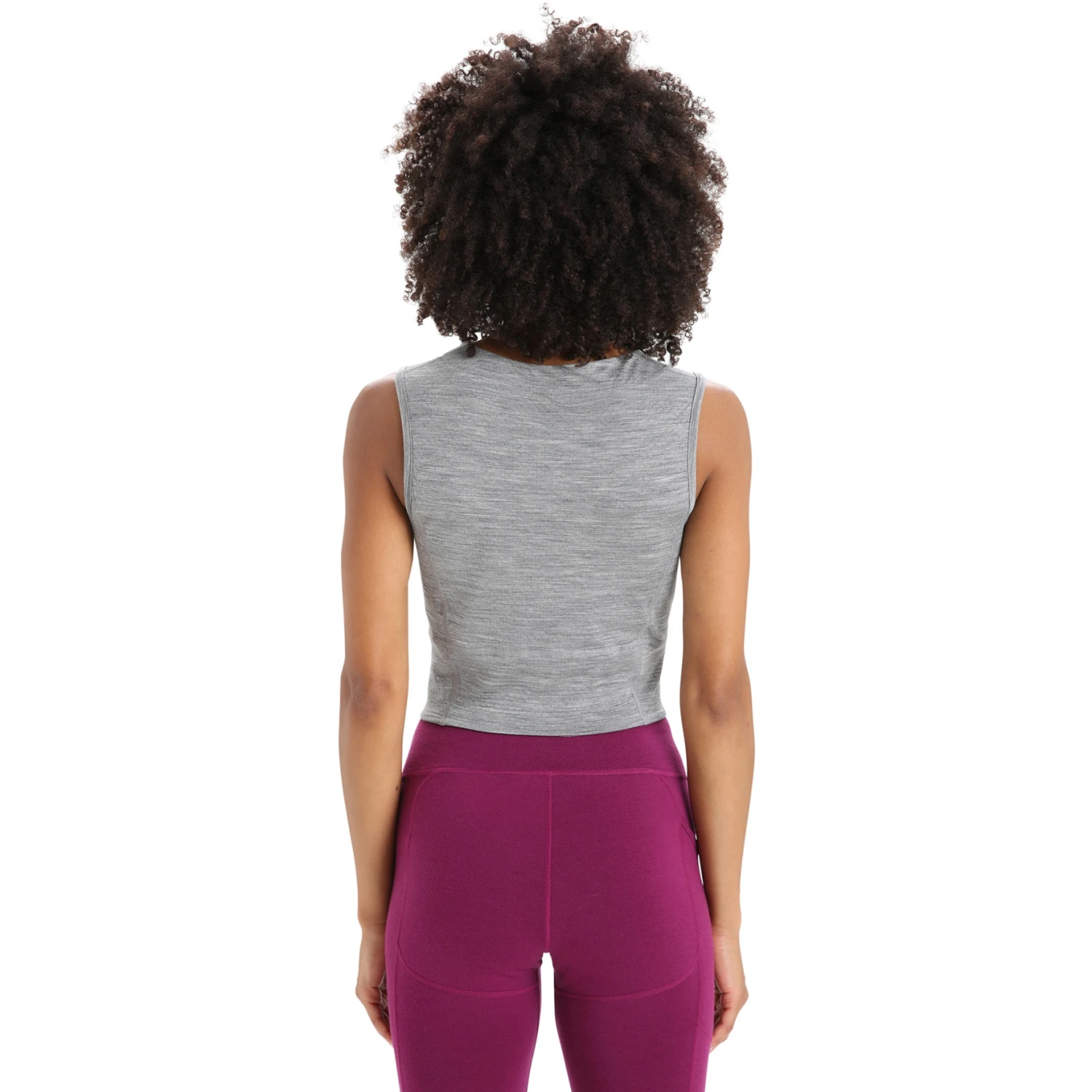 Icebreaker ZoneKnit™ GEODETIC Cropped Bra-Tank Women - Metro Hthr/Black/AOP 4 Icebreaker ZoneKnit™ GEODETIC Cropped Bra-Tank Women - Metro Hthr/Black/AOP - Image 2