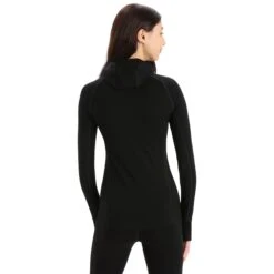 Icebreaker ZoneKnit™ Insulated Long Sleeve Hoodie Women - Black -Icebreaker icebreaker womens zoneknit insulated long sleeve hoodie black 3 1271319