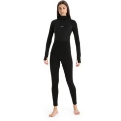 Icebreaker ZoneKnit™ Insulated Long Sleeve Hoodie Women - Black -Icebreaker icebreaker womens zoneknit insulated long sleeve hoodie black 9 1271325