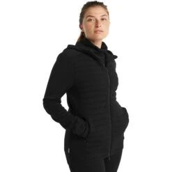 Icebreaker ZoneKnit™ Insulated Zip Hoodie Women - Black