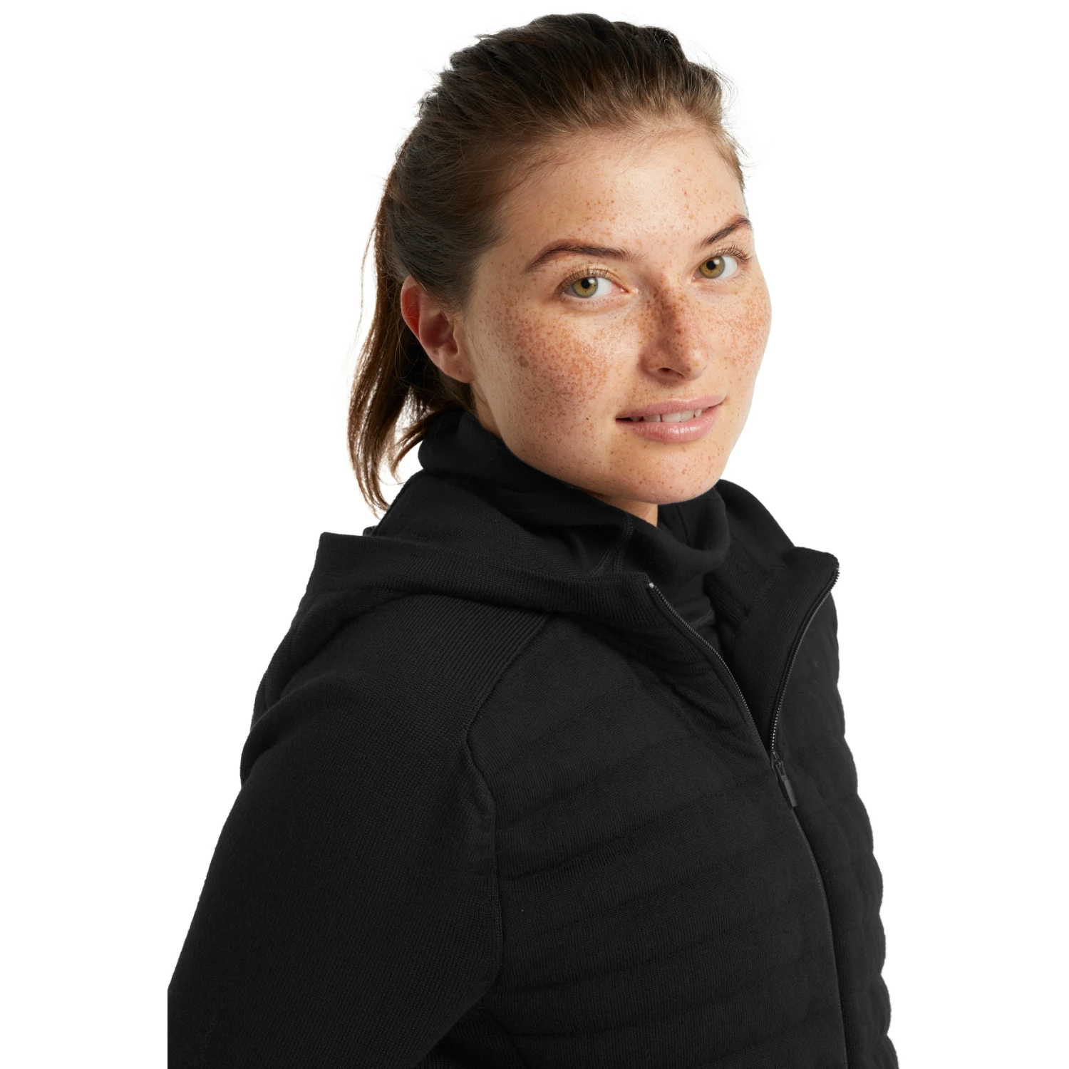 Icebreaker ZoneKnit™ Insulated Zip Hoodie Women - Black 6 Icebreaker ZoneKnit™ Insulated Zip Hoodie Women - Black - Image 4