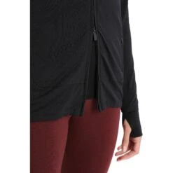 Icebreaker ZoneKnit™ Long Sleeve Zip Women - Black -Icebreaker icebreaker womens zoneknit long sleeve zip black 10 1271383