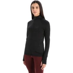 Icebreaker ZoneKnitâ„¢ Long Sleeve Zip Women - Black