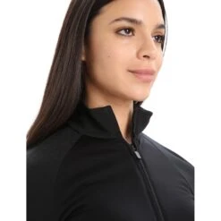 Icebreaker ZoneKnit™ Long Sleeve Zip Women - Black -Icebreaker icebreaker womens zoneknit long sleeve zip black 4 1271377