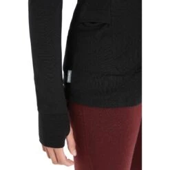 Icebreaker ZoneKnit™ Long Sleeve Zip Women - Black -Icebreaker icebreaker womens zoneknit long sleeve zip black 8 1271381