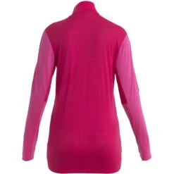 Icebreaker ZoneKnit™ Long Sleeve Zip Women - Tempo/Electron Pink -Icebreaker icebreaker womens zoneknit long sleeve zip tempo electron pink 2 1489453