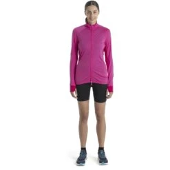 Icebreaker ZoneKnit™ Long Sleeve Zip Women - Tempo/Electron Pink -Icebreaker icebreaker womens zoneknit long sleeve zip tempo electron pink 2 1535854